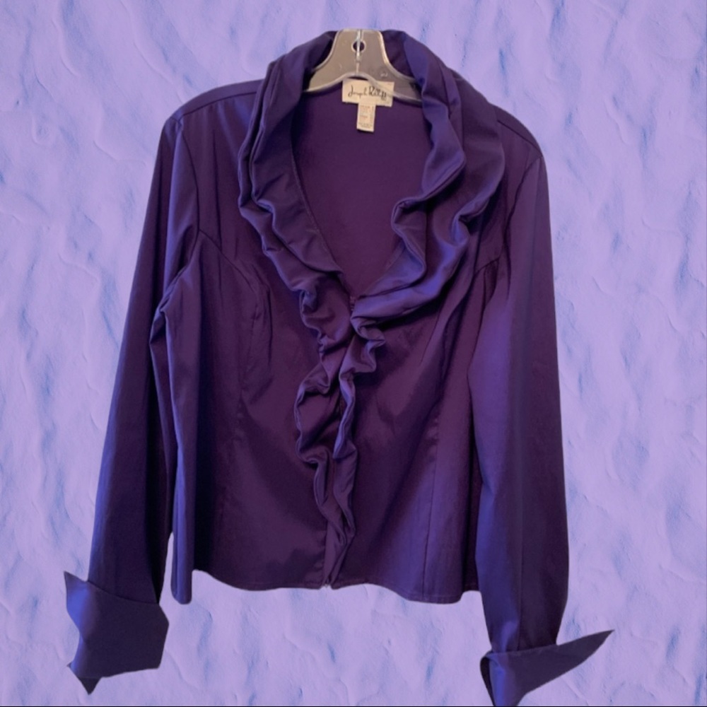 Joseph Ribkoff Purple Ruffled Blazer
